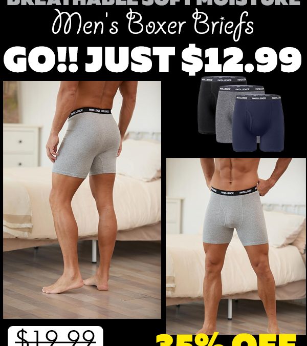 Men's Boxer Briefs Only $12.99 (Regularly $19.99)