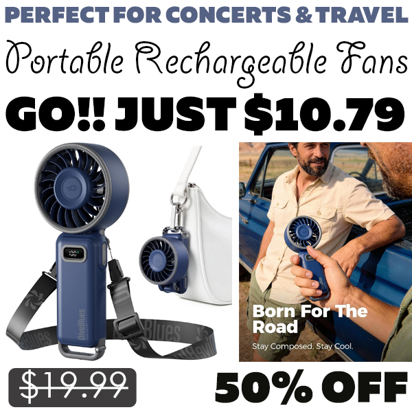 Portable Rechargeable Fans Only $10.79 (Regularly $19.99)