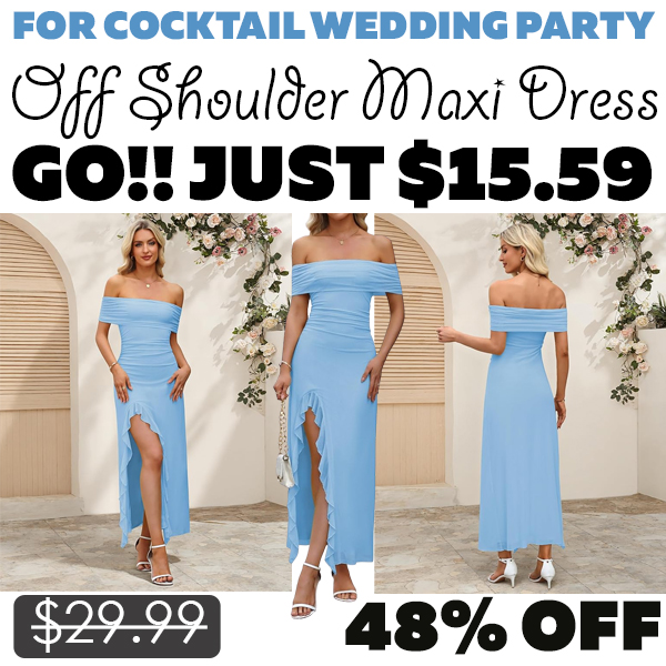 Off Shoulder Maxi Dress Only $15.59 (Regularly $29.99)