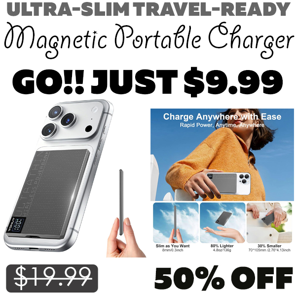 Magnetic Portable Charger Only $9.99 (Regularly $19.99)