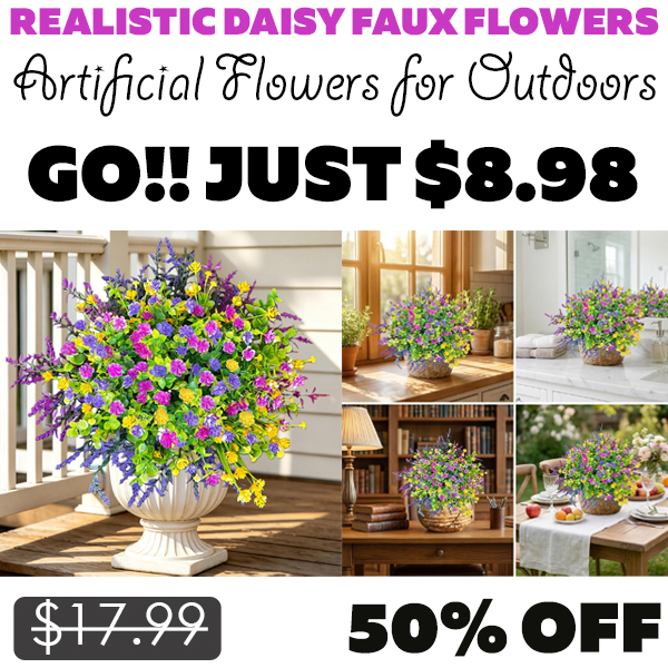 Artificial Flowers for Outdoors Inch Only $8.98 (Regularly $17.99)