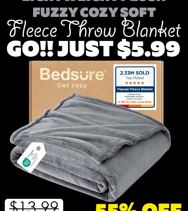 Fleece Throw Blanket Only $5.99 (Regularly $13.99)