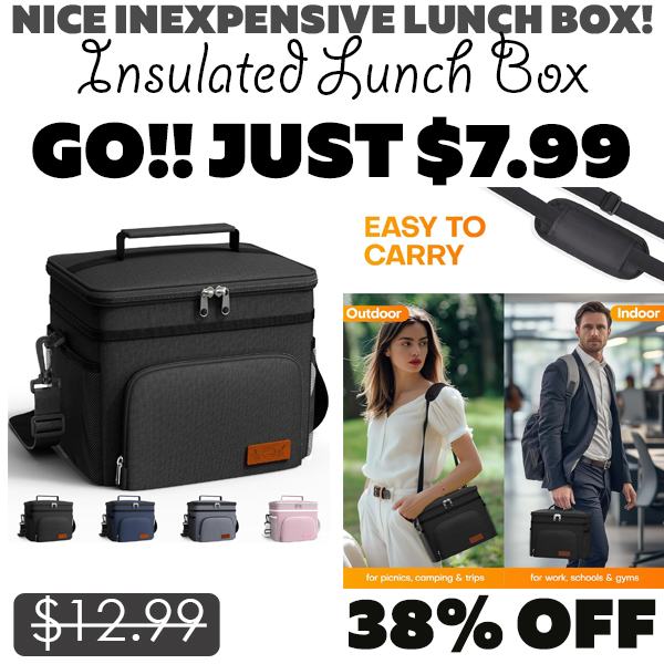 Insulated Lunch Box Only $7.99 (Regularly $12.99)