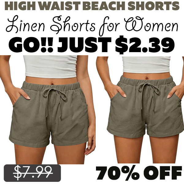 Linen Shorts for Women Only $2.39 (Regularly $7.99)