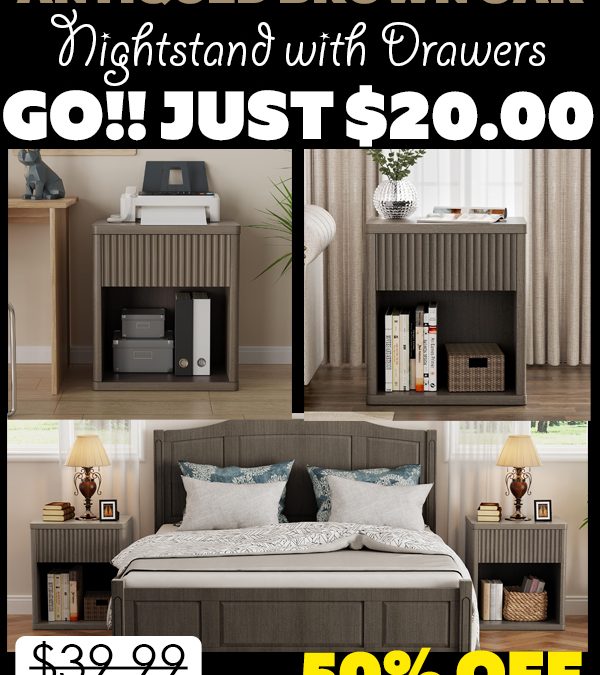 Nightstand with Drawers Only $20.00 (Regularly $39.99)