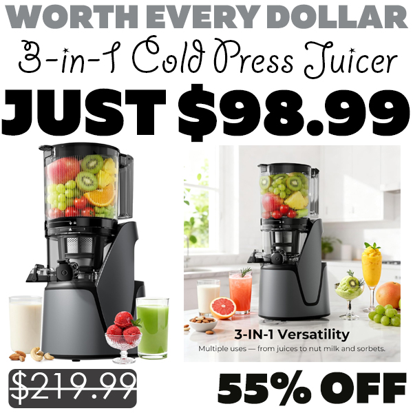 3-in-1 Cold Press Juicer Only $98.99 (Regularly $219.99)