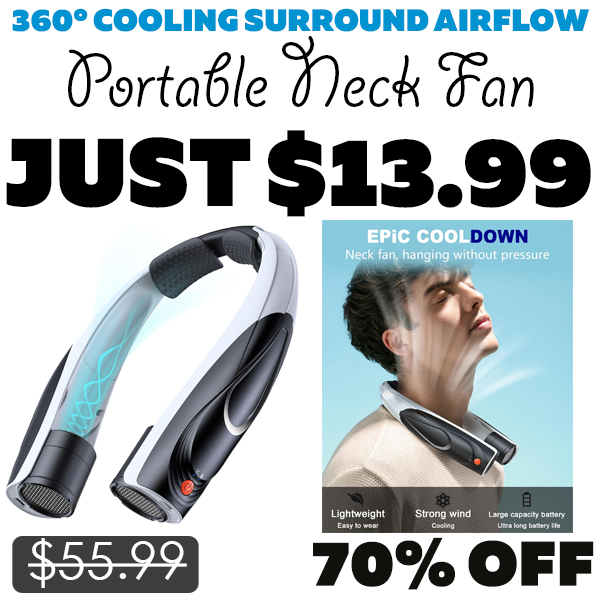 Portable Neck Fan Only $13.99 (Regularly $55.99)