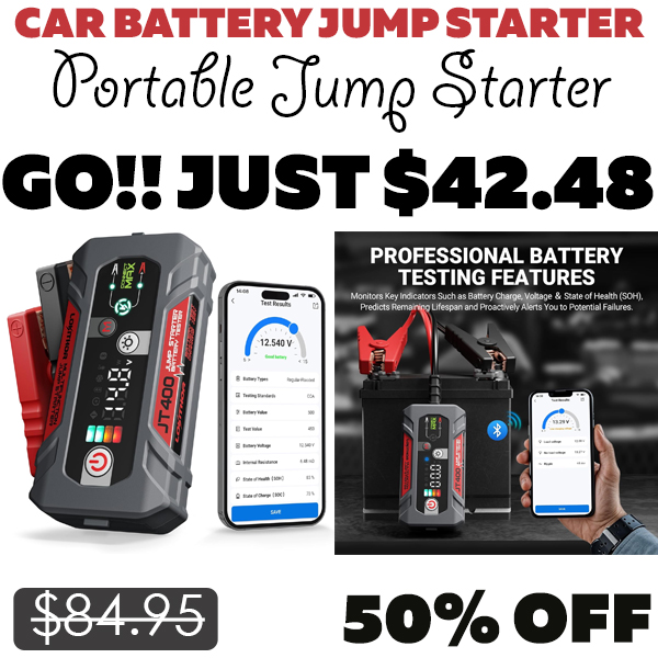 Portable Jump Starter Only $42.48 (Regularly $84.95)
