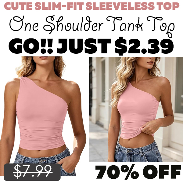 One Shoulder Tank Top Only $2.39 (Regularly $7.99)