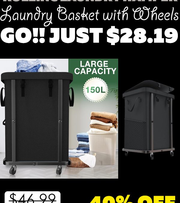 Laundry Basket with Wheels Only $28.19 (Regularly $46.99)
