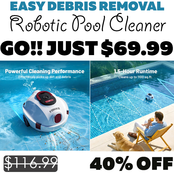 Robotic Pool Cleaner Only $69.99 (Regularly $116.99)