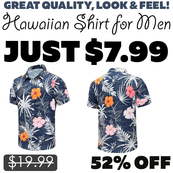 Hawaiian Shirt for Men Only $7.99 (Regularly $19.99)