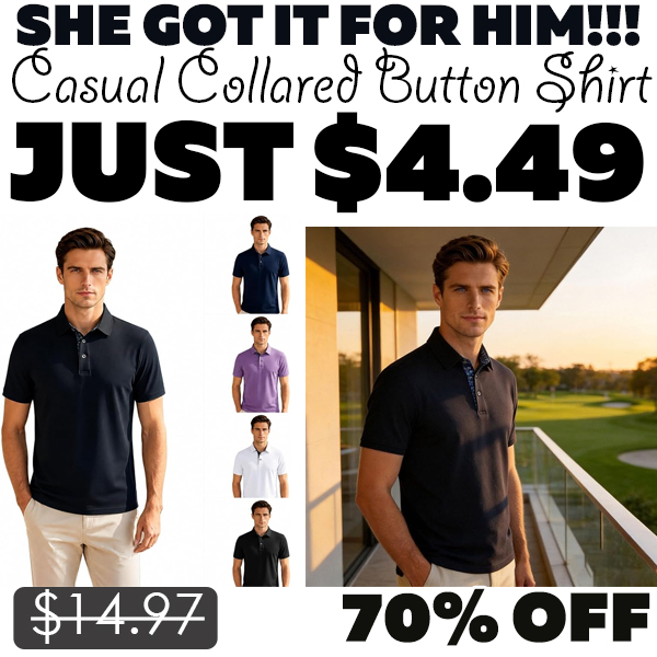 Casual Collared Button Shirt Only $4.49 (Regularly $14.97)