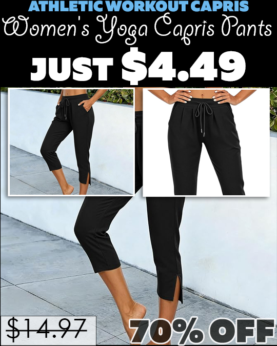 Women's Yoga Capris Pants Only $4.49 (Regularly $14.97)