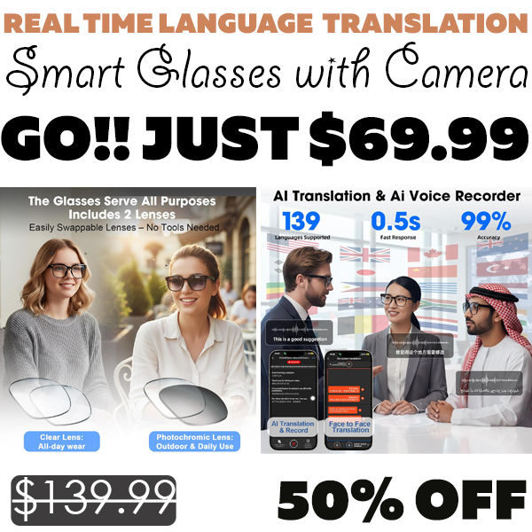 Smart Glasses with Camera Only $8.99 (Regularly $139.99)