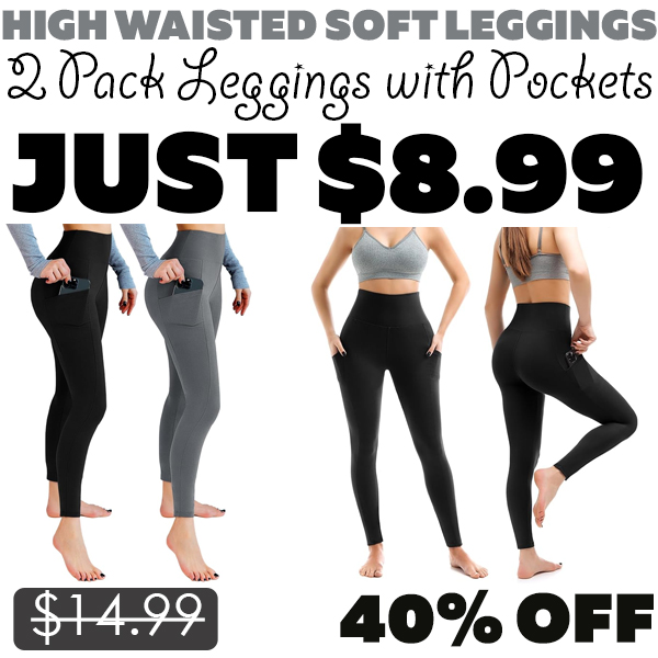 2 Pack Leggings with Pockets Only $8.99 (Regularly $14.99)