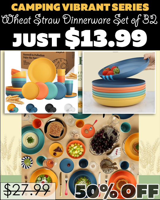 Wheat Straw Dinnerware Set of 32 Only $13.99 (Regularly $27.99)