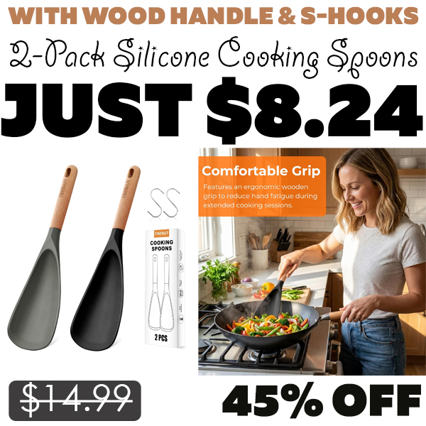 2-Pack Silicone Cooking Spoons Only $8.24 (Regularly $14.99)