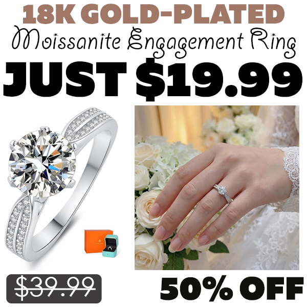 Moissanite Engagement Ring Only $19.99 (Regularly $39.99)