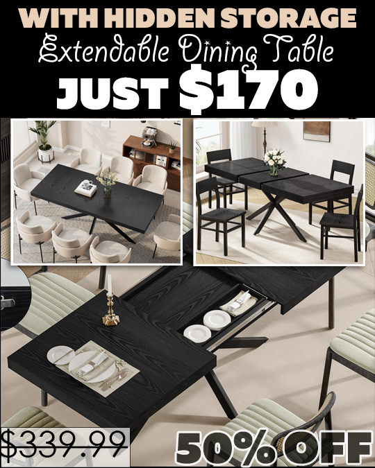 Extendable Dining Table Only $170 (Regularly $339.99)