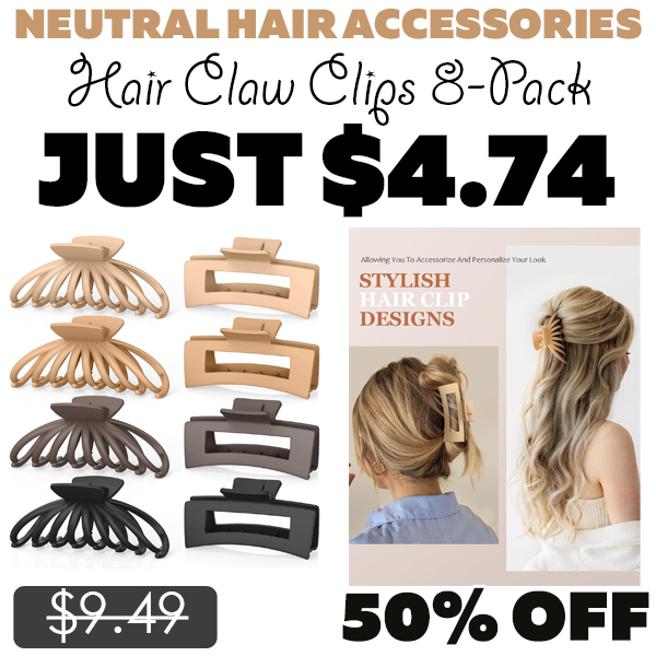 Hair Claw Clips 8-Pack Only $4.74 (Regularly $9.49)