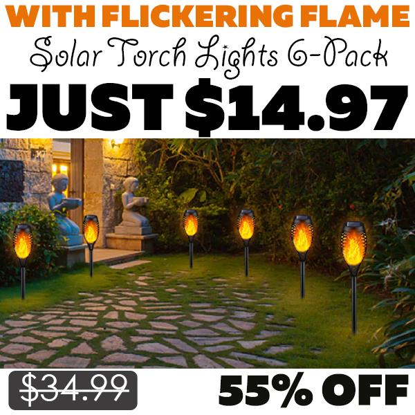 Solar Torch Lights 6-Pack Only $14.97 (Regularly $34.99)