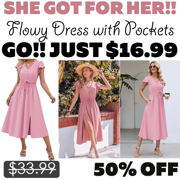 Flowy Dress with Pockets Only $16.99 (Regularly $33.99)