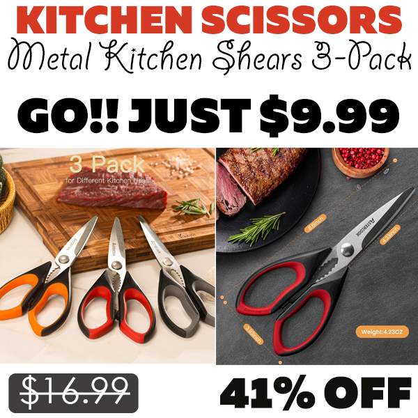 Metal Kitchen Shears 3-Pack Only $9.99 (Regularly $16.99)