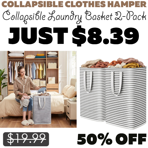 Collapsible Laundry Basket 2-Pack Only $8.39 (Regularly $19.99)