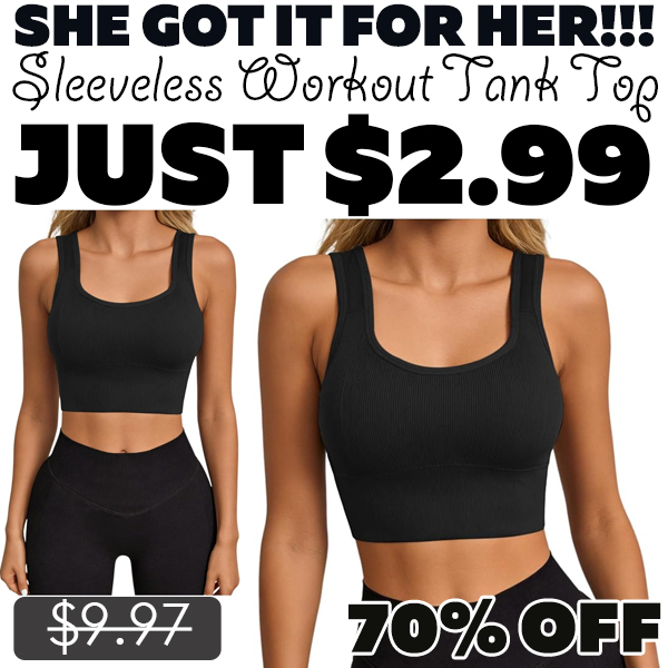 Sleeveless Workout Tank Top Only $2.99 (Regularly $9.97)