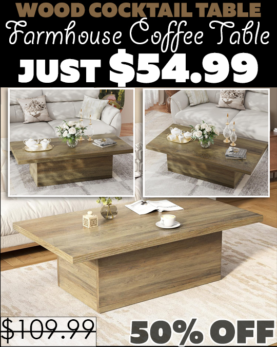 Farmhouse Coffee Table Only $54.99 (Regularly $109.99)