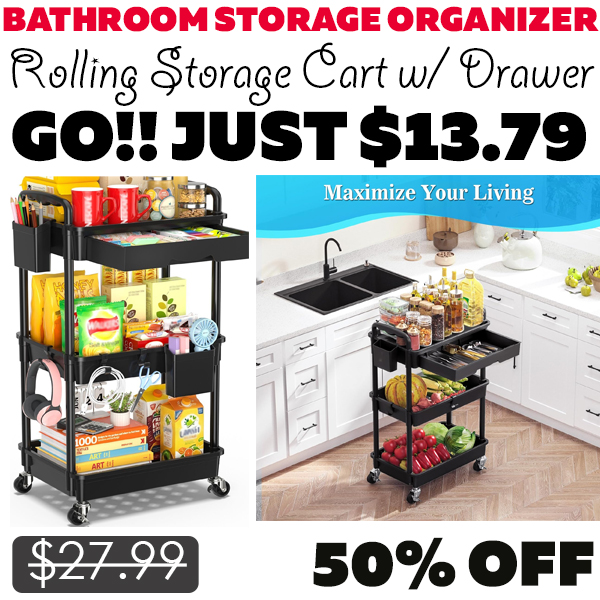 Rolling Storage Cart w/ Drawer Only $13.79 (Regularly $27.99)
