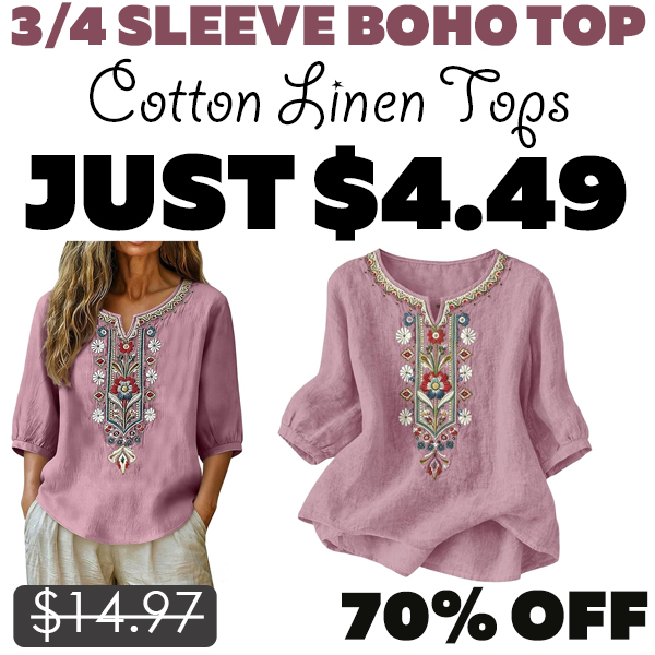 Cotton Linen Tops Only $4.49 (Regularly $14.97)
