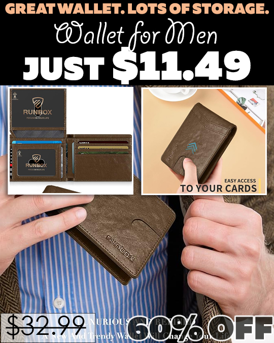 Wallet for Men Only $11.49 (Regularly $32.99)