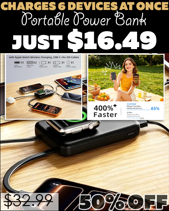 Portable Power Bank Only $16.49 (Regularly $32.99)