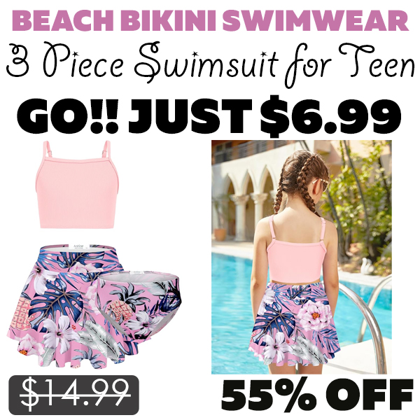 3 Piece Swimsuit for Teen Only $6.99 (Regularly $14.99)