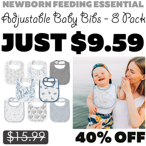 Adjustable Baby Bibs - 8 Pack Only $9.59 (Regularly $15.99)