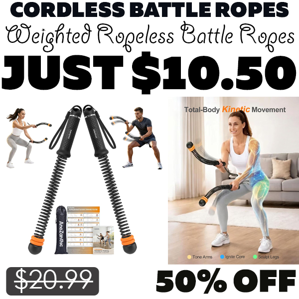 Weighted Ropeless Battle Ropes Only $10.50 (Regularly $20.99)