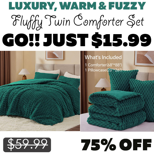 Fluffy Twin Comforter Set Only $15.99 (Regularly $59.99)