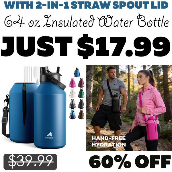 64 oz Insulated Water Bottle Only $17.99 (Regularly $39.99)
