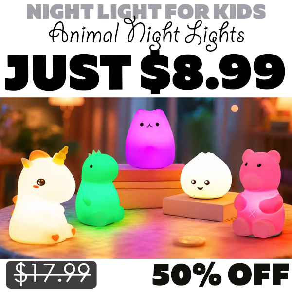 Animal Night Lights Only $8.99 (Regularly $17.99)