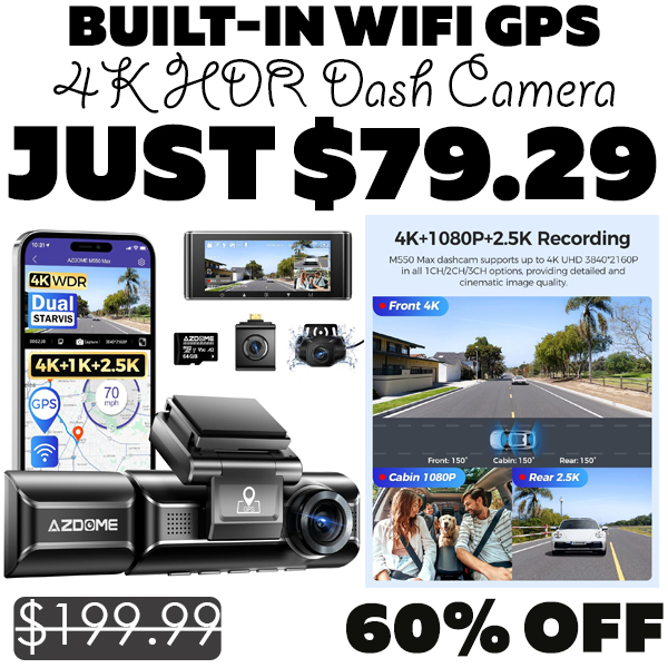 4K HDR Dash Camera Only $79.29 (Regularly $199.99)