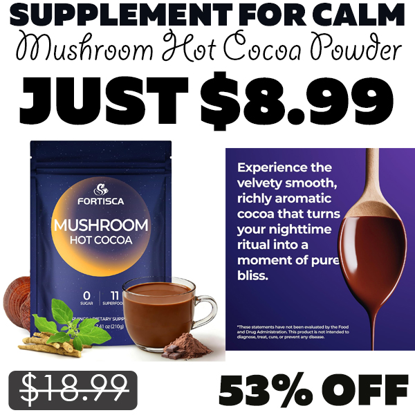 Mushroom Hot Cocoa Powder Only $8.99 (Regularly $18.99)
