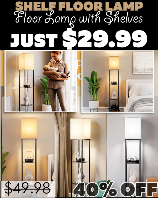 Floor Lamp with Shelves Only $29.99 (Regularly $49.98)