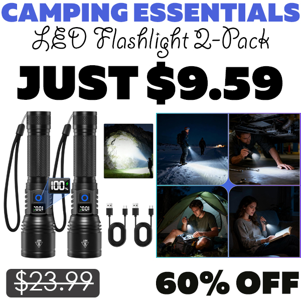 LED Flashlight 2-Pack Only $9.59 (Regularly $23.99)