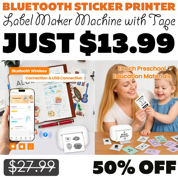 Label Maker Machine with Tape Only $13.99 (Regularly $27.99)