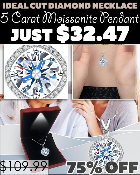 5 Carat Moissanite Pendant Only $32.47 (Regularly $109.99)