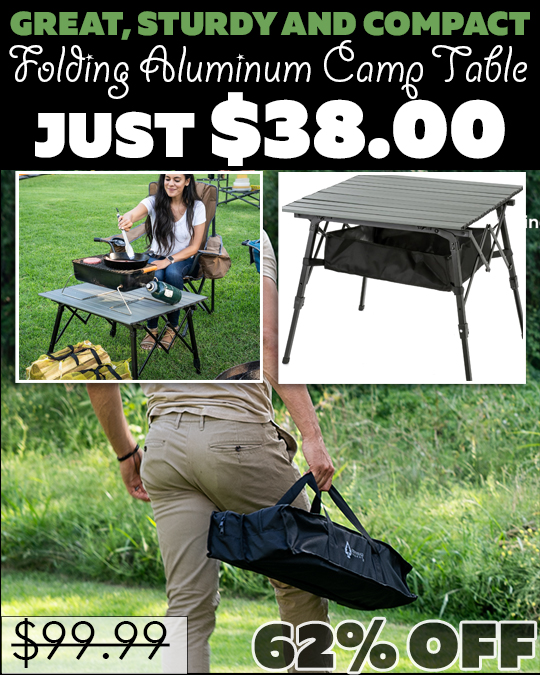 Folding Aluminum Camp Table Only $38.00 (Regularly $99.99)