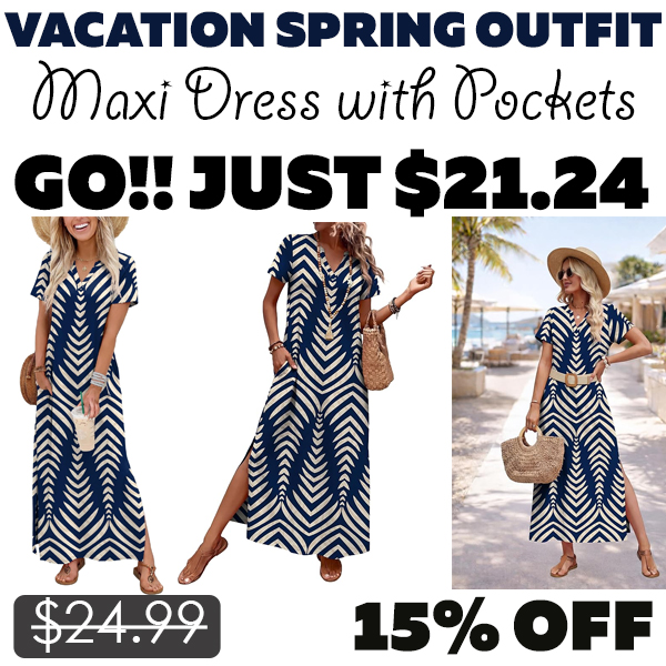 Maxi Dress with Pockets Only $21.24 (Regularly $24.99)