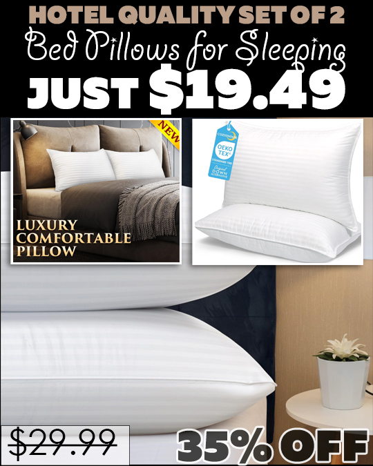 Bed Pillows for Sleeping Only $19.49 (Regularly $29.99)
